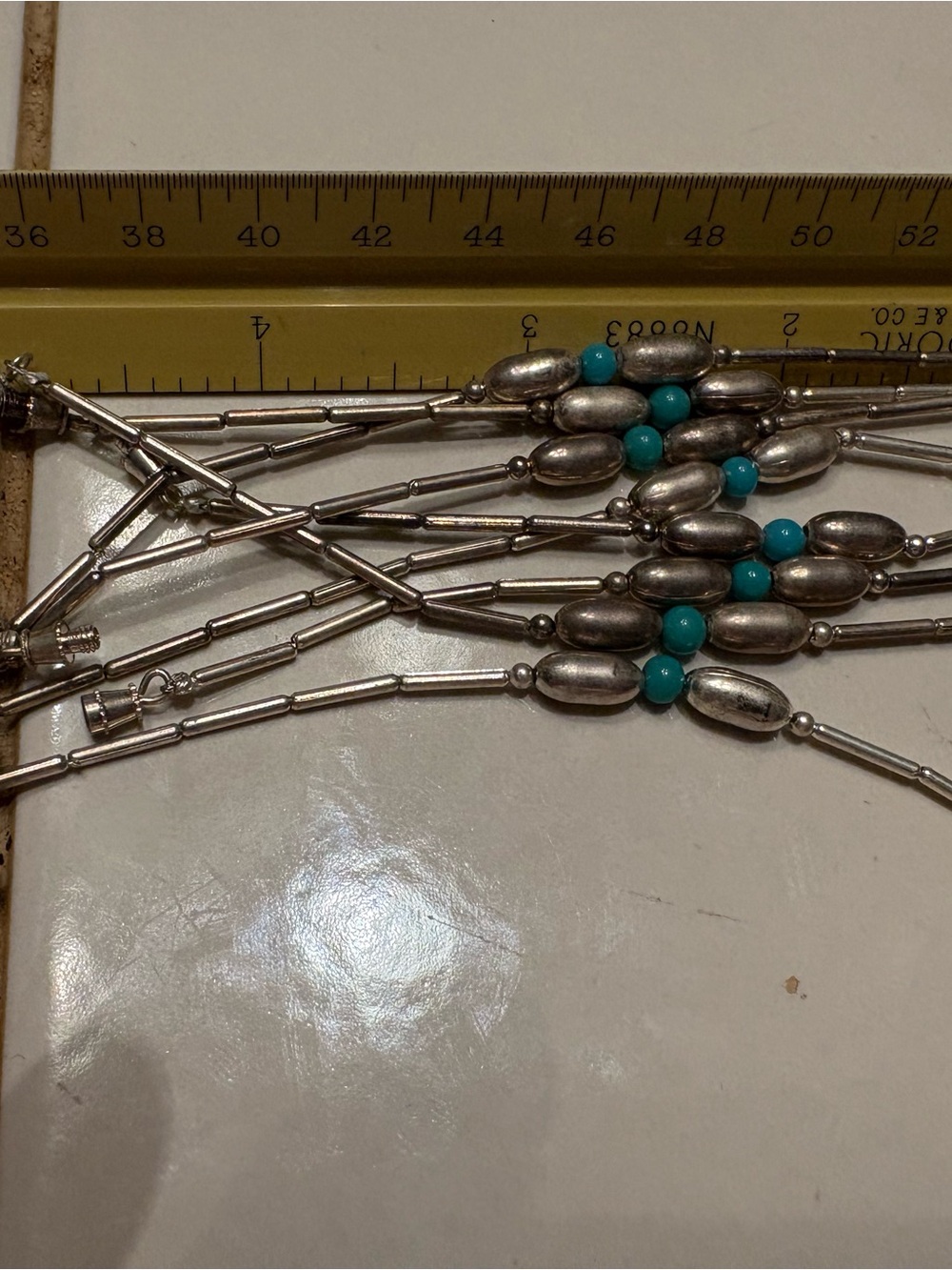 23 Silver-Tone Bracelets with Turquoise Beads - Women's Fashion Bracelet - Picture 3 of 5